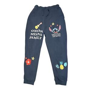 Disney Lilo & Stitch Ohana Jogger Sweatpants Navy Blue Women's Small